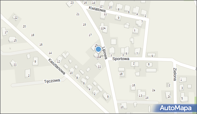 Różanki, Lipowa, 11a, mapa Różanki