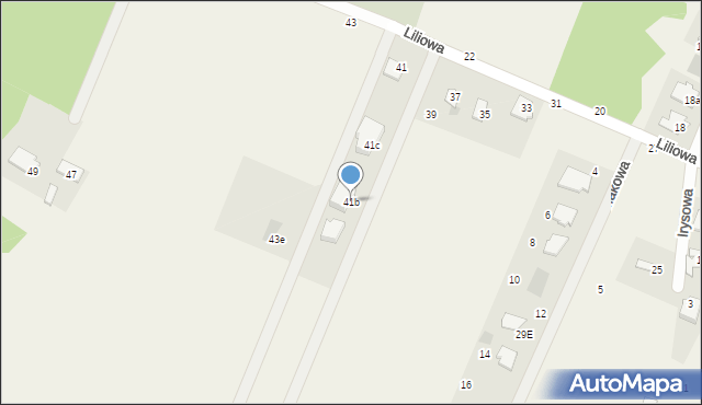Rożno-Parcele, Liliowa, 41b, mapa Rożno-Parcele