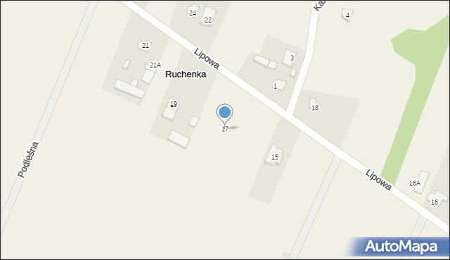 Ruchenka, Lipowa, 17, mapa Ruchenka