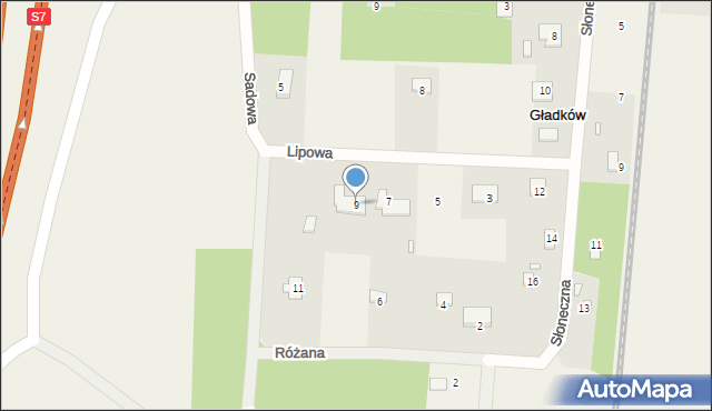 Ruda, Lipowa, 9, mapa Ruda