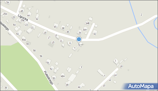 Ruda Śląska, Ligocka, 5, mapa Rudy Śląskiej