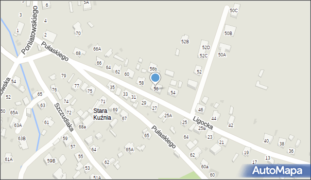 Ruda Śląska, Ligocka, 56, mapa Rudy Śląskiej