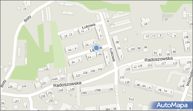 Ruda Śląska, Lipowa, 1, mapa Rudy Śląskiej