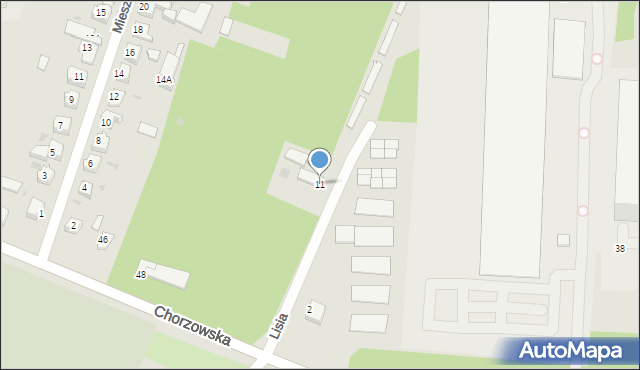 Ruda Śląska, Lisia, 11, mapa Rudy Śląskiej
