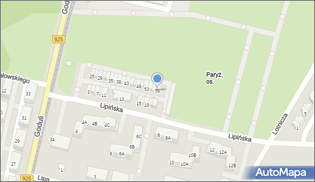 Ruda Śląska, Lipińska, 59, mapa Rudy Śląskiej