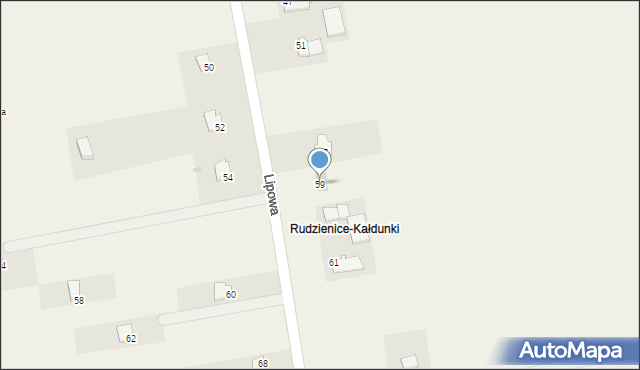 Rudzienice, Lipowa, 59, mapa Rudzienice