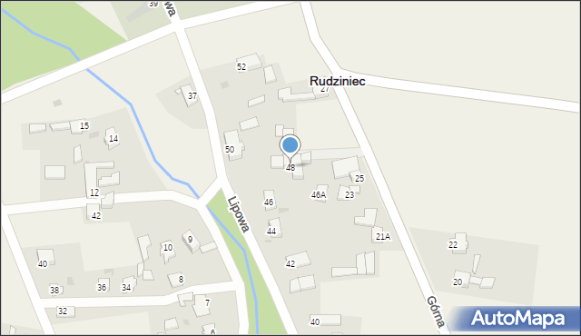 Rudziniec, Lipowa, 48, mapa Rudziniec