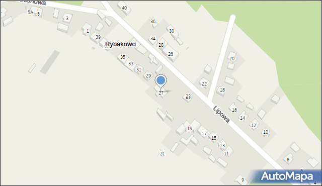 Rybakowo, Lipowa, 27, mapa Rybakowo