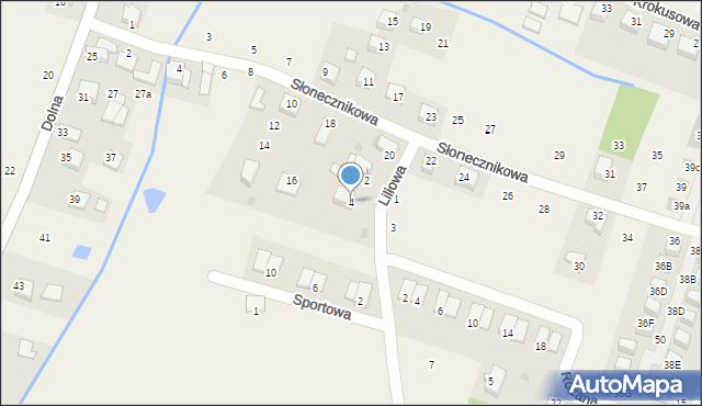 Rybna, Liliowa, 4, mapa Rybna