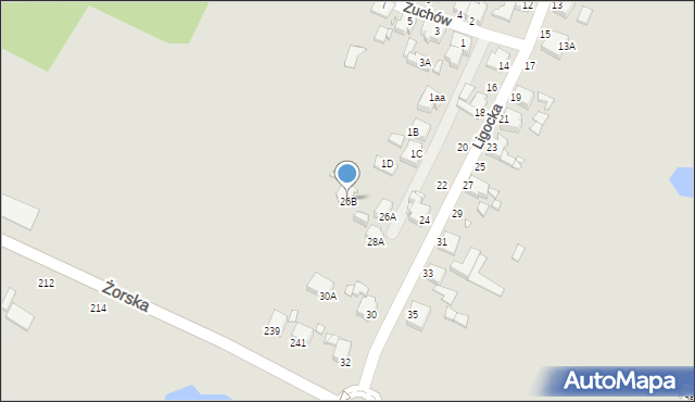 Rybnik, Ligocka, 26B, mapa Rybnika