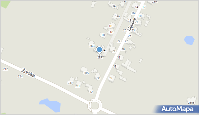 Rybnik, Ligocka, 28A, mapa Rybnika