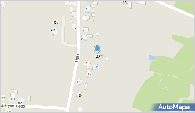 Rybnik, Lisia, 11A, mapa Rybnika