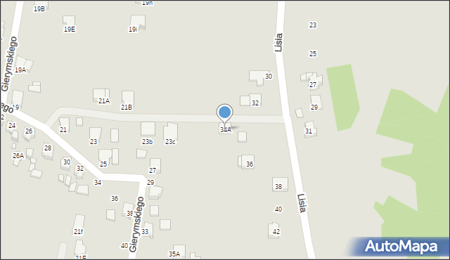 Rybnik, Lisia, 34A, mapa Rybnika