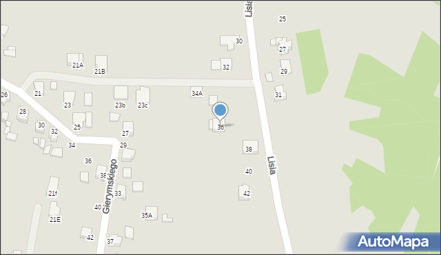 Rybnik, Lisia, 36, mapa Rybnika