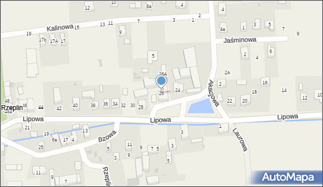 Rzeplin, Lipowa, 26, mapa Rzeplin