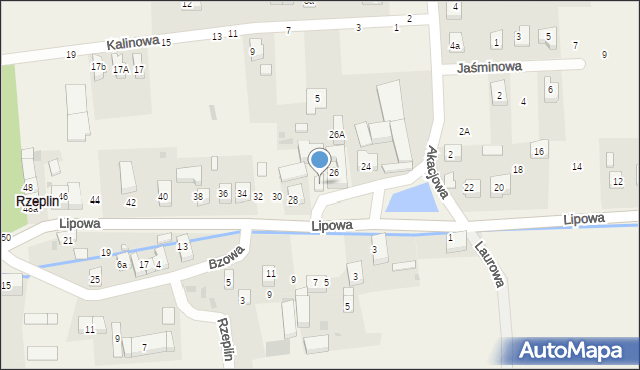 Rzeplin, Lipowa, 28A, mapa Rzeplin