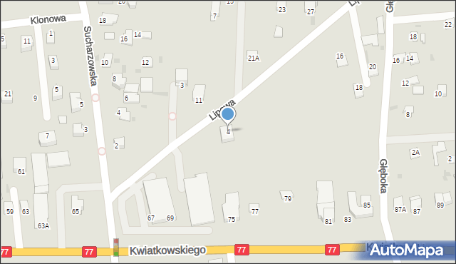 Sandomierz, Lipowa, 4, mapa Sandomierza