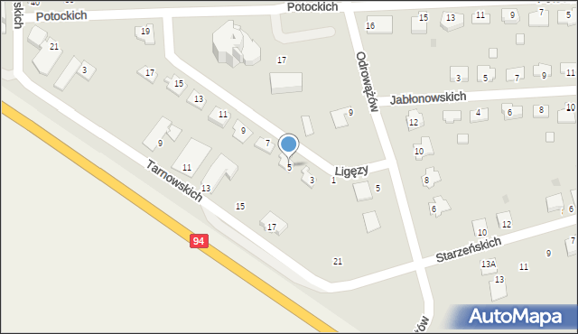 Sędziszów Małopolski, Ligęzy Mikołaja, 5, mapa Sędziszów Małopolski