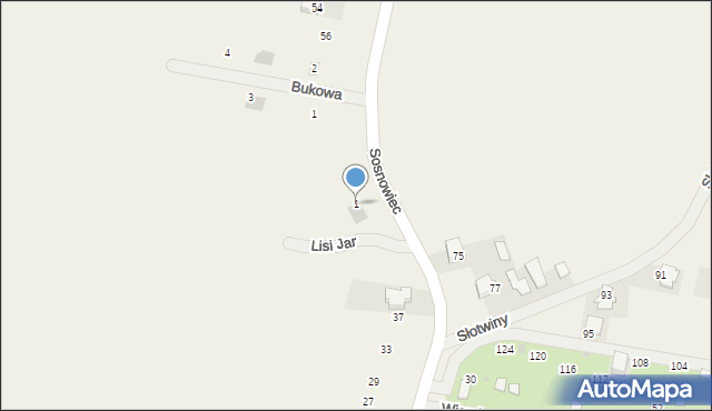 Sieborowice, Lisi Jar, 1, mapa Sieborowice