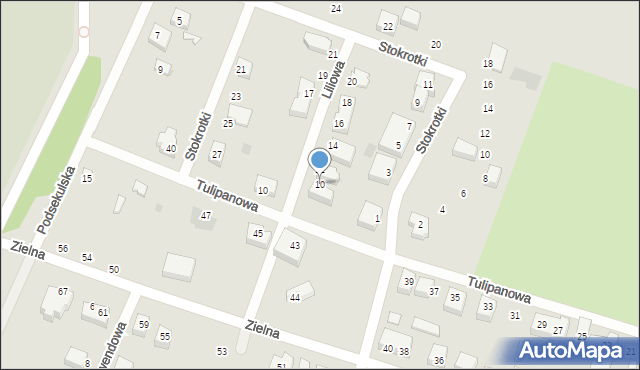 Siedlce, Liliowa, 10, mapa Siedlce