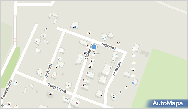 Siedlce, Liliowa, 20, mapa Siedlce