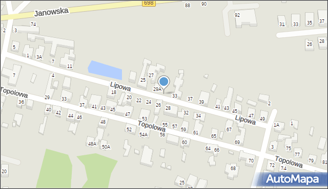 Siedlce, Lipowa, 31, mapa Siedlce