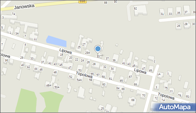 Siedlce, Lipowa, 33, mapa Siedlce