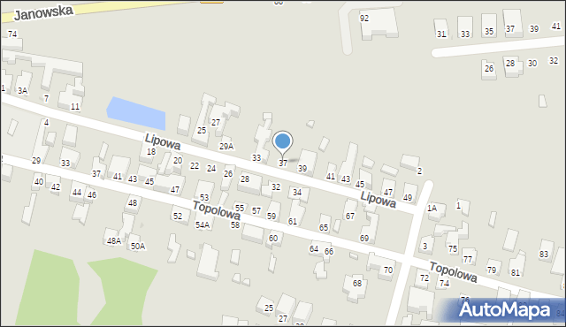 Siedlce, Lipowa, 37, mapa Siedlce