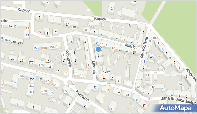 Siemianowice Śląskie, Ligonia Juliusza, 5, mapa Siemianowice Śląskie