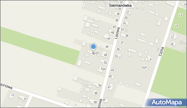 Siemianówka, Lipowa, 50, mapa Siemianówka