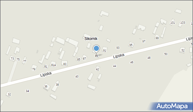 Sienno, Lipska, 89, mapa Sienno