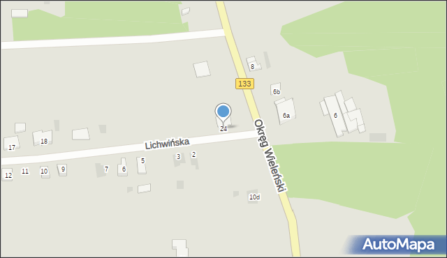 Sieraków, Lichwińska, 24, mapa Sieraków