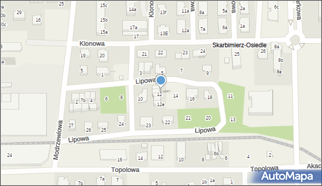 Skarbimierz-Osiedle, Lipowa, 12b, mapa Skarbimierz-Osiedle