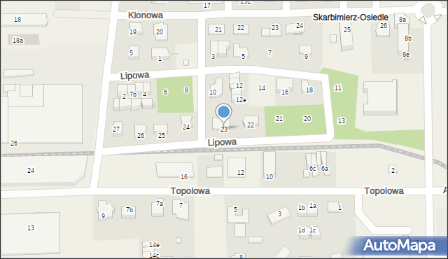 Skarbimierz-Osiedle, Lipowa, 23, mapa Skarbimierz-Osiedle