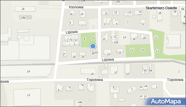 Skarbimierz-Osiedle, Lipowa, 24, mapa Skarbimierz-Osiedle