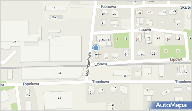 Skarbimierz-Osiedle, Lipowa, 27, mapa Skarbimierz-Osiedle