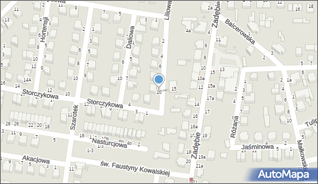 Skierniewice, Liliowa, 10, mapa Skierniewic