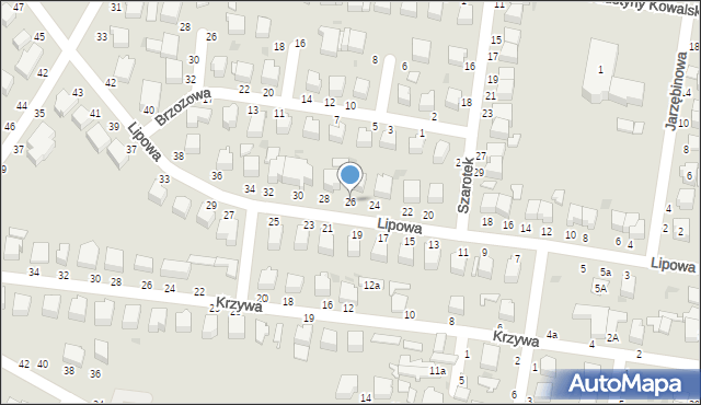 Skierniewice, Lipowa, 26, mapa Skierniewic