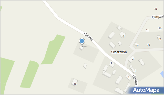 Skoszewo, Lipowa, 7, mapa Skoszewo