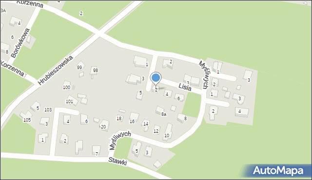 Sławków, Lisia, 2, mapa Sławków