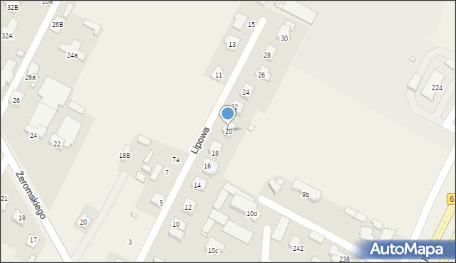 Słupno, Lipowa, 20, mapa Słupno