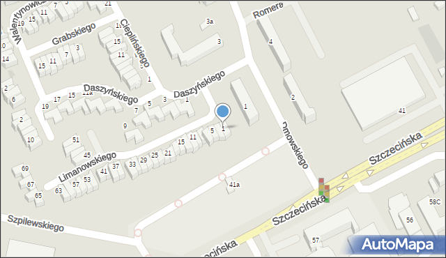 Słupsk, Limanowskiego Bolesława, 1, mapa Słupska