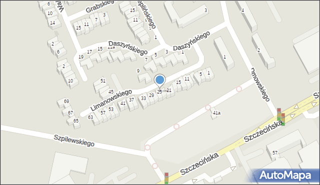 Słupsk, Limanowskiego Bolesława, 25, mapa Słupska