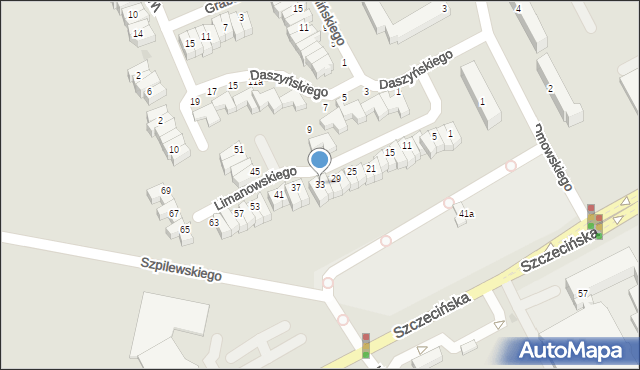 Słupsk, Limanowskiego Bolesława, 33, mapa Słupska