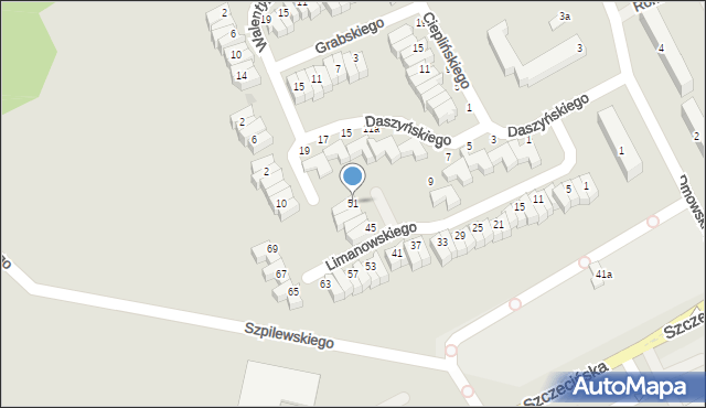 Słupsk, Limanowskiego Bolesława, 51, mapa Słupska