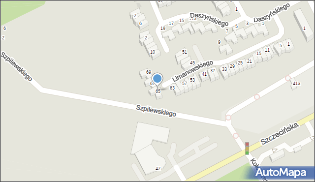 Słupsk, Limanowskiego Bolesława, 65, mapa Słupska