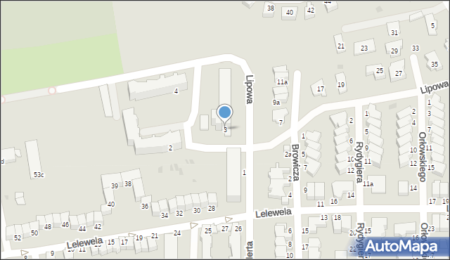 Słupsk, Lipowa, 3, mapa Słupska