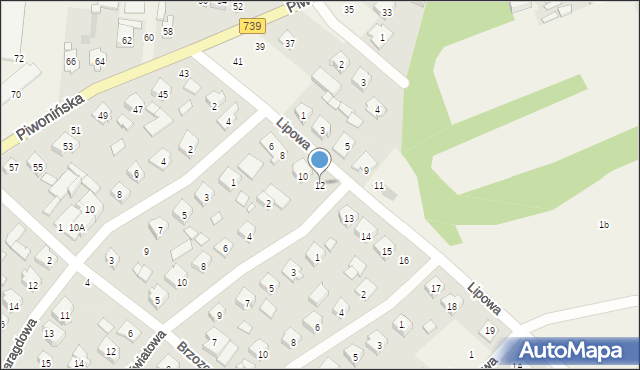 Sobienie-Jeziory, Lipowa, 12, mapa Sobienie-Jeziory