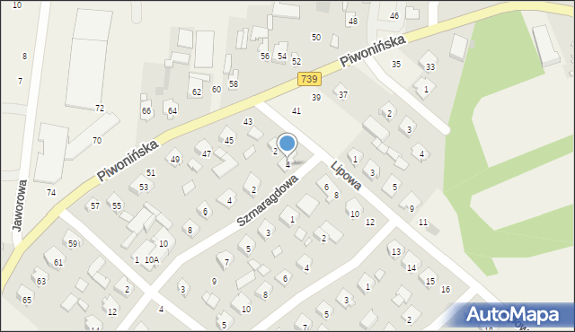 Sobienie-Jeziory, Lipowa, 4, mapa Sobienie-Jeziory