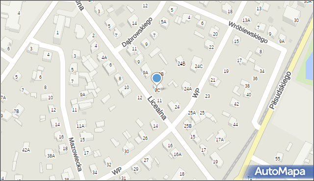 Sochaczew, Licealna, 9C, mapa Sochaczew